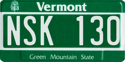VT license plate NSK130