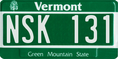 VT license plate NSK131