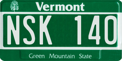 VT license plate NSK140