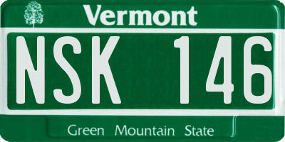 VT license plate NSK146