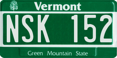 VT license plate NSK152