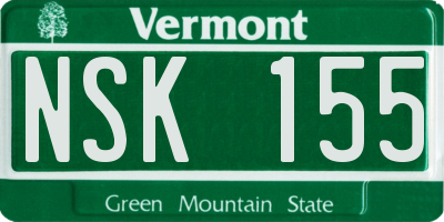 VT license plate NSK155