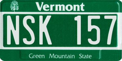 VT license plate NSK157