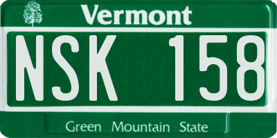 VT license plate NSK158