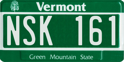 VT license plate NSK161