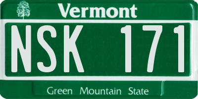 VT license plate NSK171