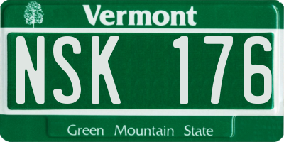VT license plate NSK176