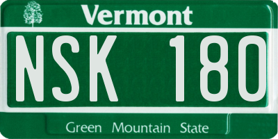 VT license plate NSK180