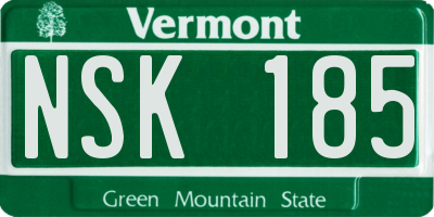 VT license plate NSK185