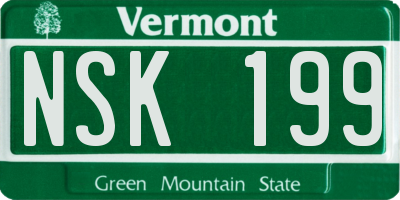 VT license plate NSK199