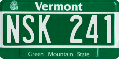 VT license plate NSK241