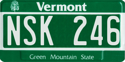 VT license plate NSK246