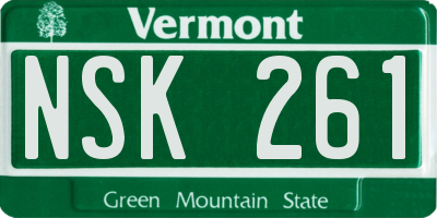 VT license plate NSK261