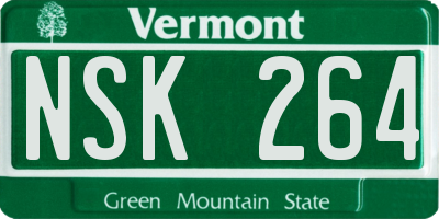 VT license plate NSK264