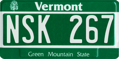 VT license plate NSK267