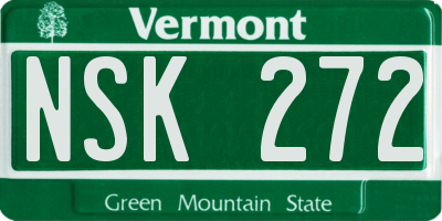 VT license plate NSK272