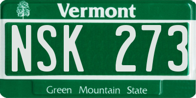 VT license plate NSK273