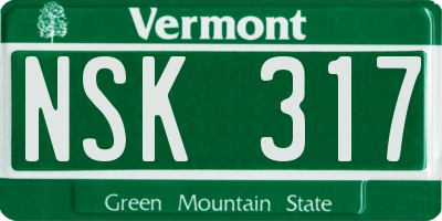 VT license plate NSK317
