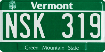 VT license plate NSK319