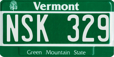 VT license plate NSK329