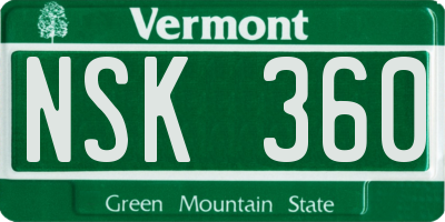 VT license plate NSK360