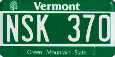 VT license plate NSK370