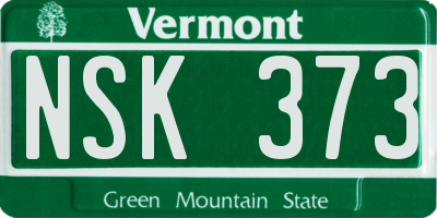 VT license plate NSK373
