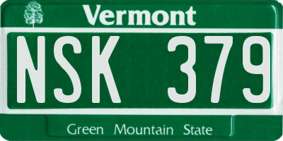 VT license plate NSK379