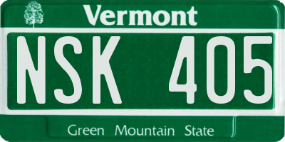 VT license plate NSK405