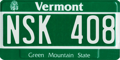 VT license plate NSK408