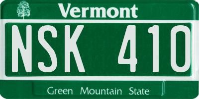 VT license plate NSK410