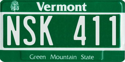 VT license plate NSK411