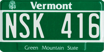 VT license plate NSK416