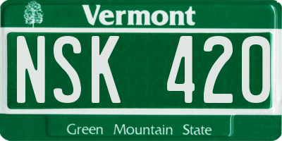 VT license plate NSK420