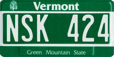 VT license plate NSK424