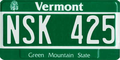 VT license plate NSK425
