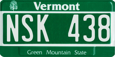 VT license plate NSK438
