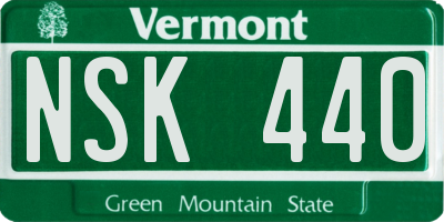 VT license plate NSK440