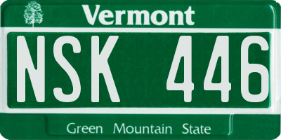 VT license plate NSK446