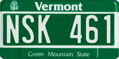 VT license plate NSK461
