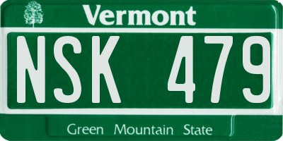 VT license plate NSK479