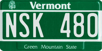 VT license plate NSK480