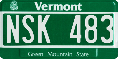 VT license plate NSK483
