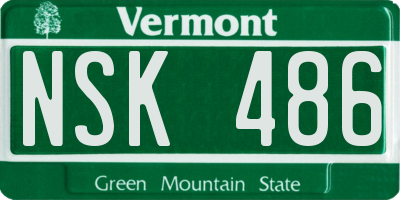 VT license plate NSK486