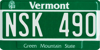 VT license plate NSK490
