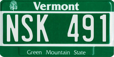 VT license plate NSK491