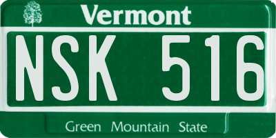 VT license plate NSK516