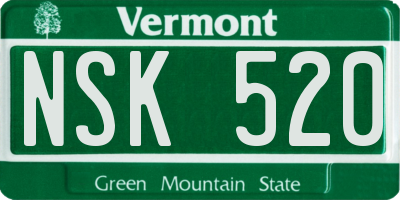 VT license plate NSK520