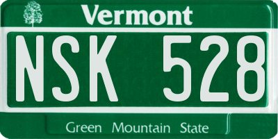 VT license plate NSK528