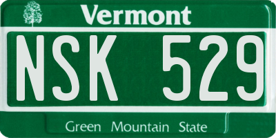 VT license plate NSK529